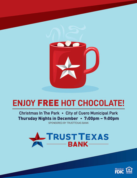 Graphic for FREE Hot Chocolate Nights on December Thursdays, 7:00-9:00PM!