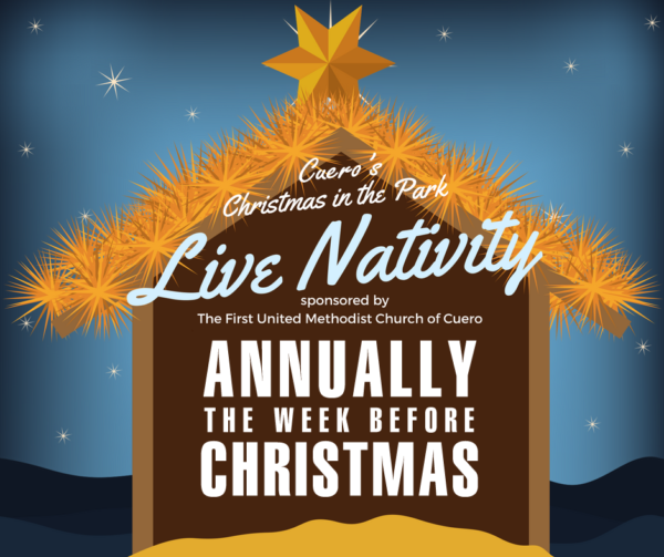 Graphic for Live Nativity, Sponsored by United Methodist Church of Cuero, Annually the Week Before Christmas