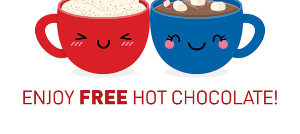 Graphic for FREE Hot Chocolate Nights on December Thursdays, 7:00-9:00PM!